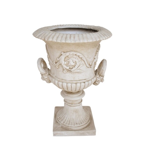 Shop 28.25" Antique White Multi Purpose Outdoor Urn Planter - Overstock